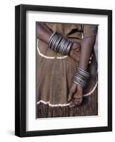 Numerous Decorated Iron Bracelets Worn by a Datoga Woman, Tanzania-Nigel Pavitt-Framed Premium Photographic Print