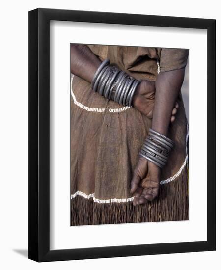 Numerous Decorated Iron Bracelets Worn by a Datoga Woman, Tanzania-Nigel Pavitt-Framed Premium Photographic Print