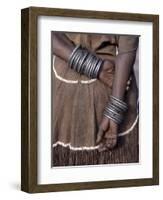 Numerous Decorated Iron Bracelets Worn by a Datoga Woman, Tanzania-Nigel Pavitt-Framed Photographic Print