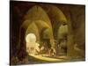 Numerous Figures in a North African Bazaar, 1839-Charles Theodore Frere-Stretched Canvas