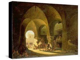 Numerous Figures in a North African Bazaar, 1839-Charles Theodore Frere-Stretched Canvas