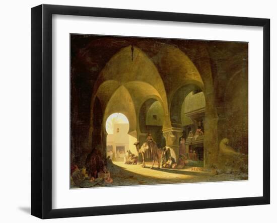 Numerous Figures in a North African Bazaar, 1839-Charles Theodore Frere-Framed Giclee Print