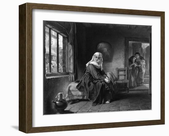 Nun at the Window-Alfred Elmore-Framed Art Print