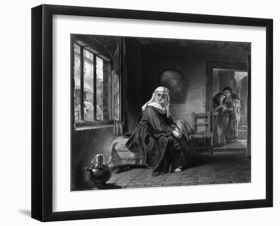 Nun at the Window-Alfred Elmore-Framed Art Print