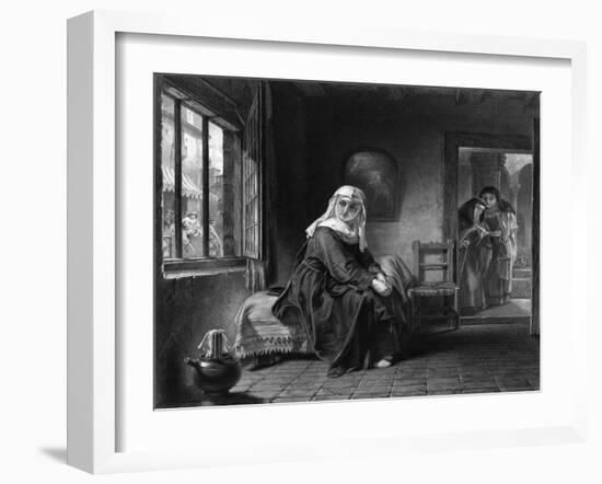 Nun at the Window-Alfred Elmore-Framed Art Print