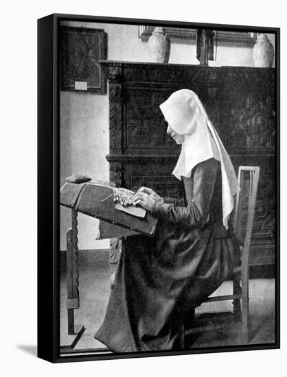 Nun Making Lace, Bruges, Belgium, 1936-Donald Mcleish-Framed Stretched Canvas
