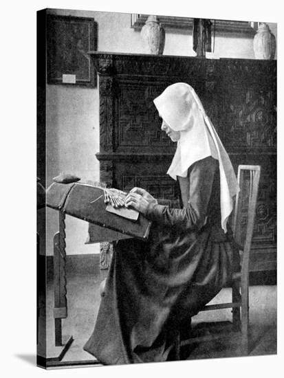 Nun Making Lace, Bruges, Belgium, 1936-Donald Mcleish-Stretched Canvas