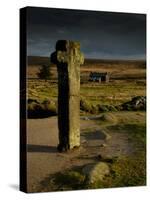 Nun's Cross, with Nun's Cross Farm Behind, Stormy Sky, Dartmoor Np, Devon, UK-Ross Hoddinott-Stretched Canvas