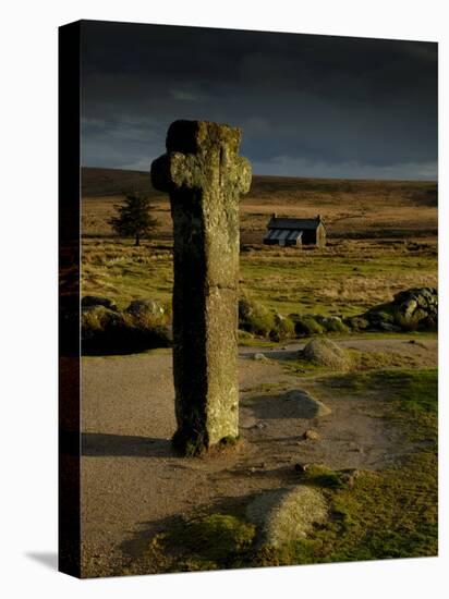 Nun's Cross, with Nun's Cross Farm Behind, Stormy Sky, Dartmoor Np, Devon, UK-Ross Hoddinott-Stretched Canvas