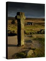 Nun's Cross, with Nun's Cross Farm Behind, Stormy Sky, Dartmoor Np, Devon, UK-Ross Hoddinott-Stretched Canvas