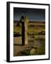 Nun's Cross, with Nun's Cross Farm Behind, Stormy Sky, Dartmoor Np, Devon, UK-Ross Hoddinott-Framed Photographic Print