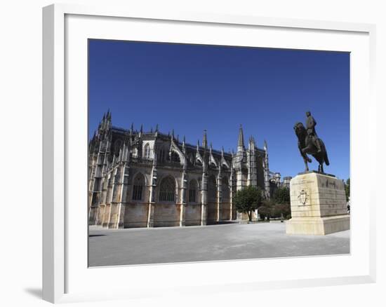 Nuno Alvares Pereira Statue, Battle of Ajubarrota Victor in 1385, at Batalha Abbey, UNESCO World He-Stuart Forster-Framed Photographic Print