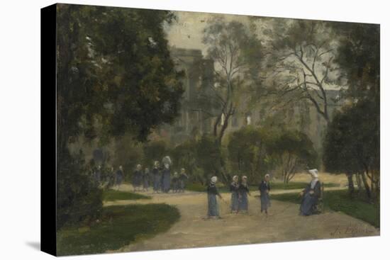 Nuns and Schoolgirls in the Tuileries Gardens, Paris, 1870S-1880S-Stanislas Lepine-Stretched Canvas