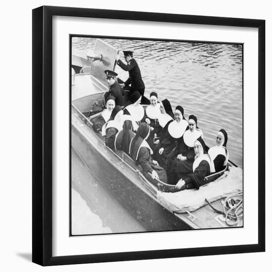 Nuns in Boat-null-Framed Photographic Print