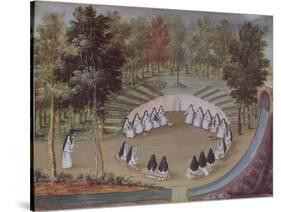 Nuns Meeting in Solitude, from "L'Abbaye de Port-Royal", circa 1710-Louise-Madeleine Cochin-Stretched Canvas