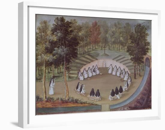 Nuns Meeting in Solitude, from "L'Abbaye de Port-Royal", circa 1710-Louise-Madeleine Cochin-Framed Giclee Print