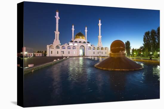 Nur Astana Mosque at Dusk, Astana, Kazakhstan, Central Asia-Gavin Hellier-Stretched Canvas