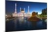 Nur Astana Mosque at Dusk, Astana, Kazakhstan, Central Asia-Gavin Hellier-Mounted Photographic Print