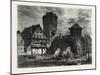 Nuremberg: Old Prison on the Pegnitz, Germany. a City in the German State of Bavaria-null-Mounted Giclee Print