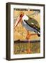 Nurnberg, Germany Zoo Poster With Crane On One Leg-Nurnberg Zoo-Framed Art Print