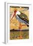 Nurnberg, Germany Zoo Poster With Crane On One Leg-Nurnberg Zoo-Framed Art Print