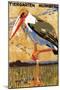 Nurnberg, Germany Zoo Poster With Crane On One Leg-Nurnberg Zoo-Mounted Art Print