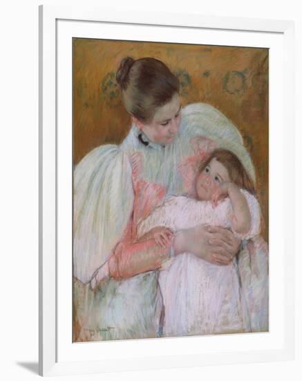 Nurse and Child, 1896-7-Mary Stevenson Cassatt-Framed Giclee Print