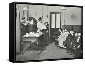 Nurse Cutting Childrens Verminous Hair, Finch Street Cleansing Station, London, 1911-null-Framed Stretched Canvas