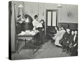 Nurse Cutting Childrens Verminous Hair, Finch Street Cleansing Station, London, 1911-null-Stretched Canvas