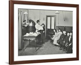 Nurse Cutting Childrens Verminous Hair, Finch Street Cleansing Station, London, 1911-null-Framed Photographic Print