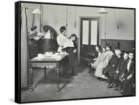 Nurse Cutting Childrens Verminous Hair, Finch Street Cleansing Station, London, 1911-null-Framed Stretched Canvas