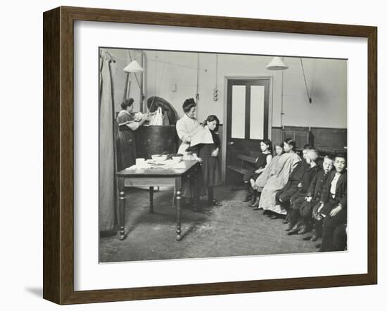 Nurse Cutting Childrens Verminous Hair, Finch Street Cleansing Station, London, 1911-null-Framed Premium Photographic Print