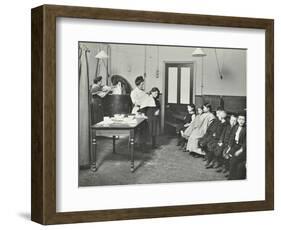 Nurse Cutting Childrens Verminous Hair, Finch Street Cleansing Station, London, 1911-null-Framed Photographic Print