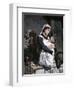 Nurse Holding Sick Child in the Children's Hospital, London, 1880s-null-Framed Premium Giclee Print