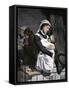 Nurse Holding Sick Child in the Children's Hospital, London, 1880s-null-Framed Stretched Canvas