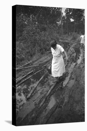 Nurse Maude Callen Carrying Her Medical Bag Along a Muddy Road after Caring for a Patient, 1951-W^ Eugene Smith-Stretched Canvas