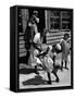 Nurse-Midwife Maude Callen Chatting with 8 and 9 Year Old Sisters Carrie and Mary Jane Covington-W^ Eugene Smith-Framed Stretched Canvas