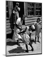 Nurse-Midwife Maude Callen Chatting with 8 and 9 Year Old Sisters Carrie and Mary Jane Covington-W^ Eugene Smith-Mounted Photographic Print