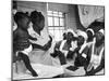 Nurse/Midwife Maude Callen Holds Baby and Teaches Class in Midwifery How to Look for Abnormalities-W^ Eugene Smith-Mounted Premium Photographic Print
