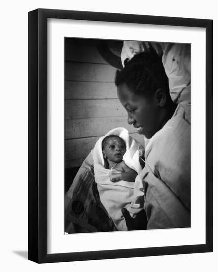 Nurse-Midwife Maude Callen Shows Smiling Alice Her Newborn Son-W^ Eugene Smith-Framed Photographic Print