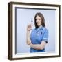 Nurse Pumping a Syringe-Kevin Curtis-Framed Premium Photographic Print