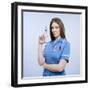 Nurse Pumping a Syringe-Kevin Curtis-Framed Premium Photographic Print