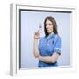 Nurse Pumping a Syringe-Kevin Curtis-Framed Premium Photographic Print