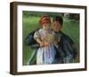 Nurse Reading to a Little Girl-Mary Cassatt-Framed Giclee Print