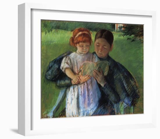 Nurse Reading to a Little Girl-Mary Cassatt-Framed Giclee Print