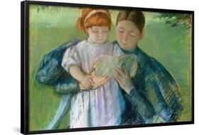 Nurse Reading to a Little Girl.-Mary Cassatt-Framed Poster