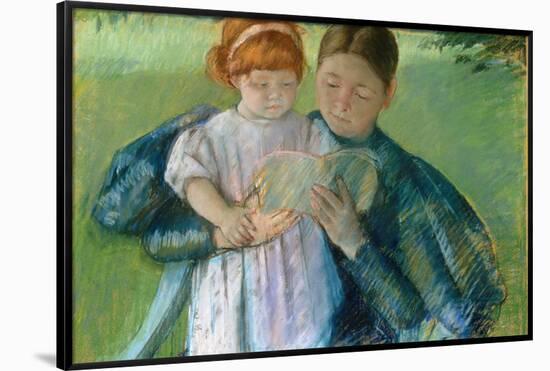 Nurse Reading to a Little Girl.-Mary Cassatt-Framed Poster