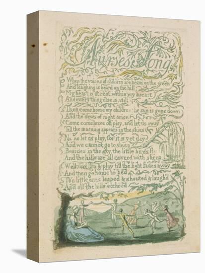 'Nurse's Song,' Plate 18 from 'Songs of Innocence,' 1789-William Blake-Stretched Canvas