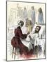Nurse Treating a Wounded Soldier in a Civil War Hospital-null-Mounted Giclee Print