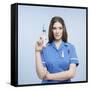 Nurse with Syringe-Kevin Curtis-Framed Stretched Canvas